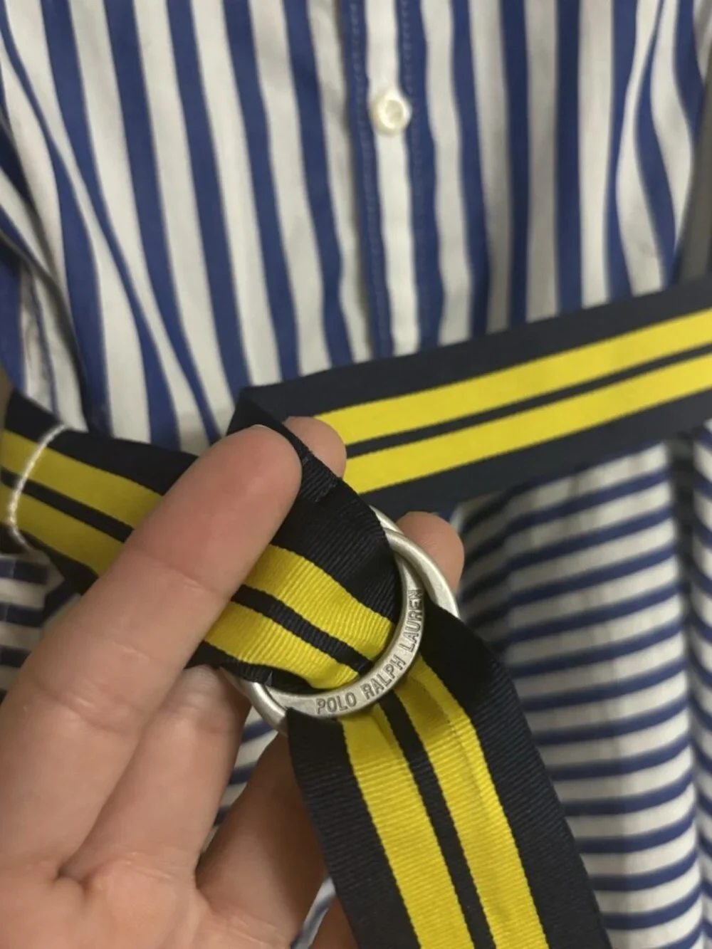 Ralph Lauren Striped Poplin Dress in Blue White Yellow baby infant 24 months